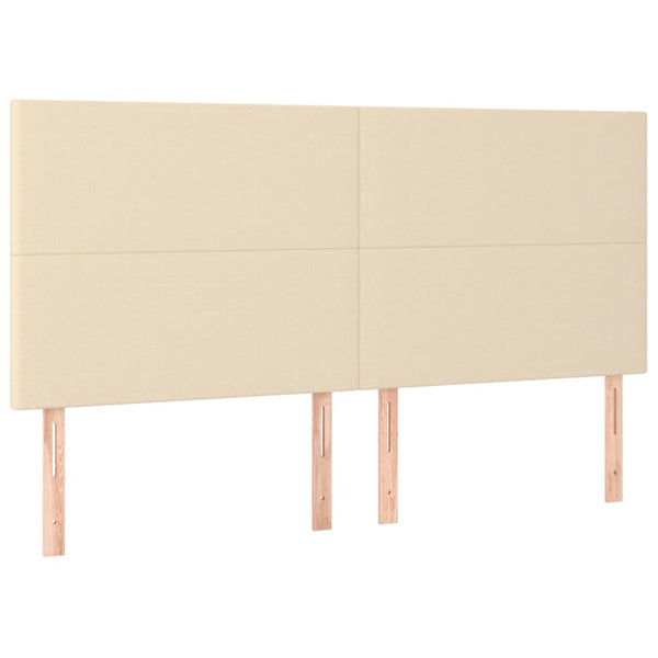 Kopfteil Creme 160x5x118/128 cm Stoff