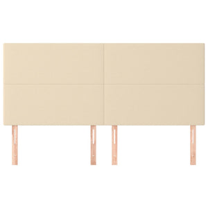Kopfteil Creme 160x5x118/128 cm Stoff