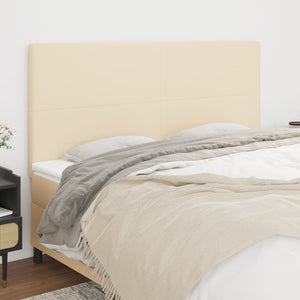 Kopfteil Creme 160x5x118/128 cm Stoff
