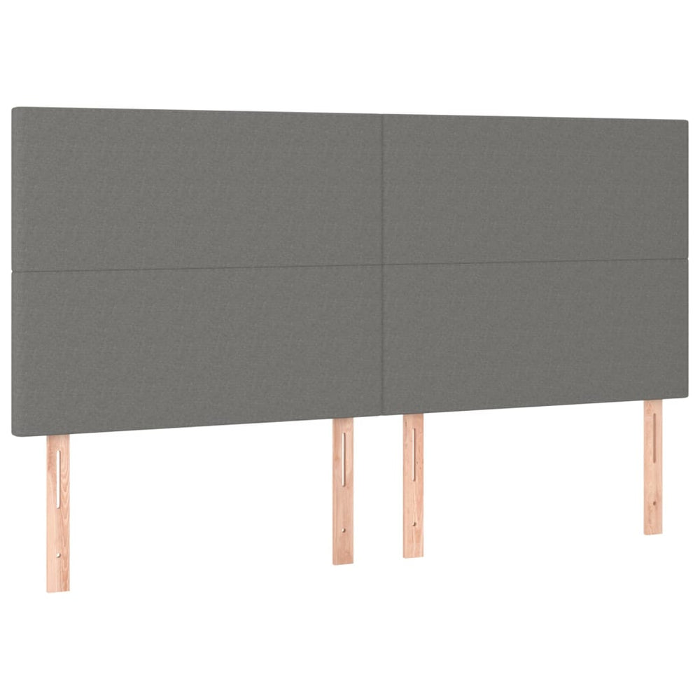Kopfteil Dunkelgrau 180 x 5 x 118/128 cm Stoff