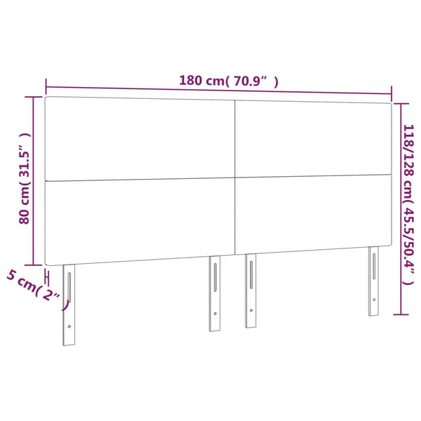 Kopfteil Dunkelbraun 180x5x118/128 cm Stoff