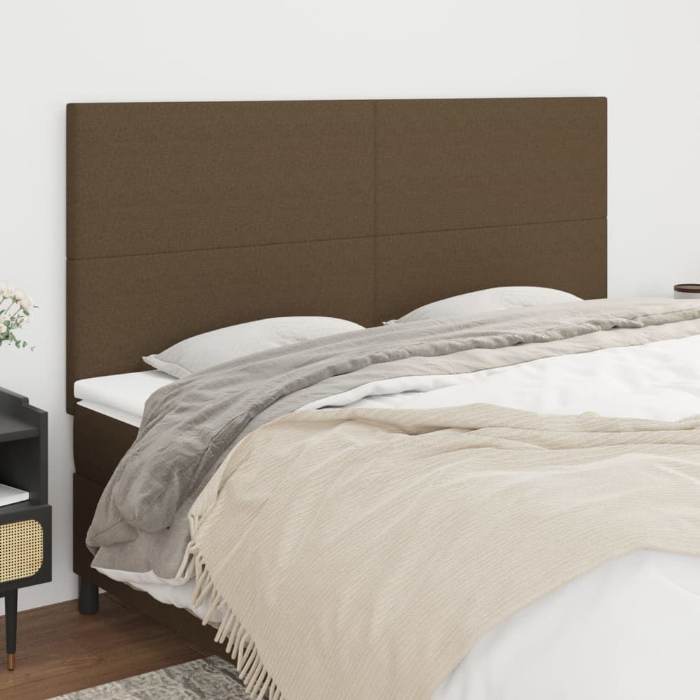 Kopfteil Dunkelbraun 180x5x118/128 cm Stoff