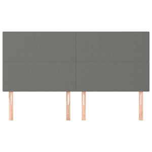 Kopfteil Dunkelgrau 200 x 5 x 118/128 cm Stoff