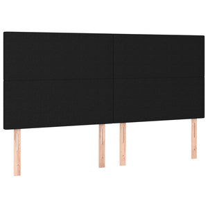 Kopfteil Schwarz 200 x 5 x 118/128 cm Stoff
