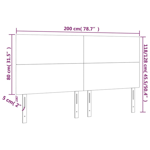 Kopfteil Schwarz 200 x 5 x 118/128 cm Stoff