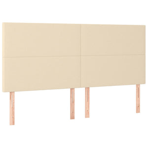 Kopfteil Creme 200 x 5 x 118/128 cm Stoff