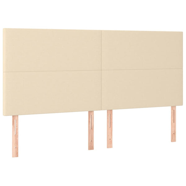Kopfteil Creme 200 x 5 x 118/128 cm Stoff