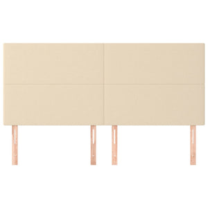 Kopfteil Creme 200 x 5 x 118/128 cm Stoff