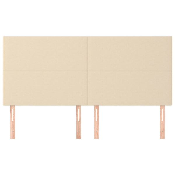 Kopfteil Creme 200 x 5 x 118/128 cm Stoff