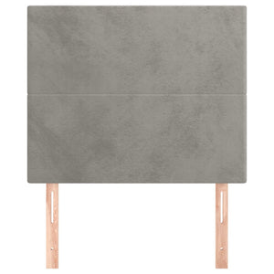 Kopfteil Hellgrau 80x5x118/128 cm Samt