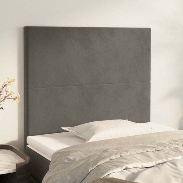Kopfteil Dunkelgrau 80 x 5 x 118/128 cm Samt