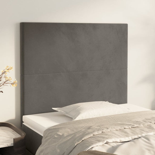 Kopfteil Dunkelgrau 90 x 5 x 118/128 cm Samt