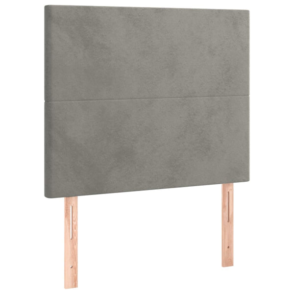 Kopfteil Hellgrau 100 x 5 x 118/128 cm Samt