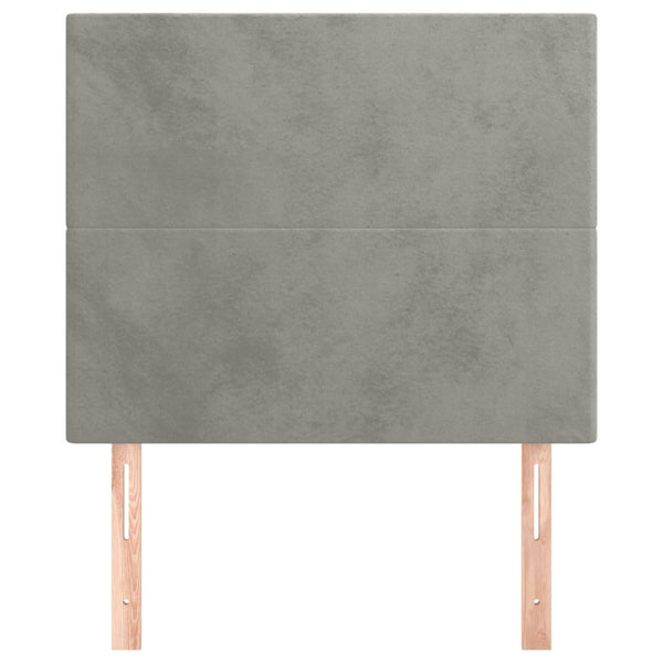 Kopfteil Hellgrau 100 x 5 x 118/128 cm Samt
