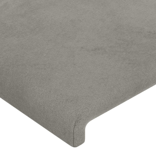 Kopfteil Hellgrau 100 x 5 x 118/128 cm Samt