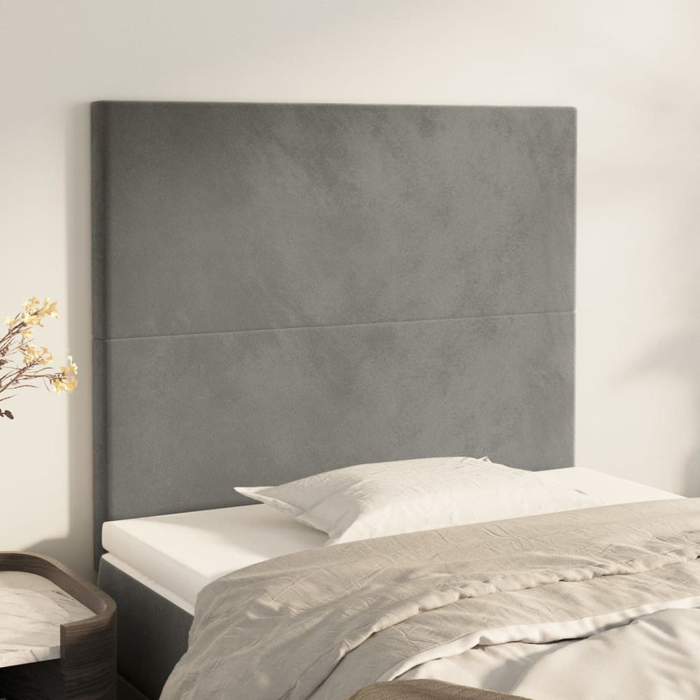 vidaXL Tête de lit Gris clair 100 x 5 x 118/128 cm Velours