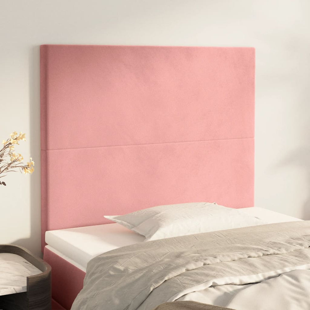 vidaXL Tête de lit Rose 100 x 5 x 118/128 cm Velours