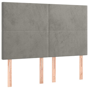 vidaXL Tête de lit gris clair 144x5x118/128 cm Velours