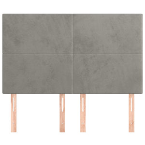 vidaXL Tête de lit gris clair 144x5x118/128 cm Velours
