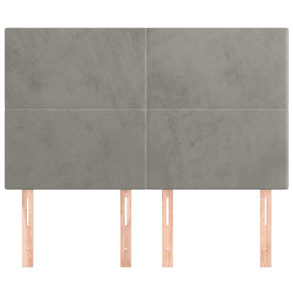 vidaXL Tête de lit gris clair 144x5x118/128 cm Velours