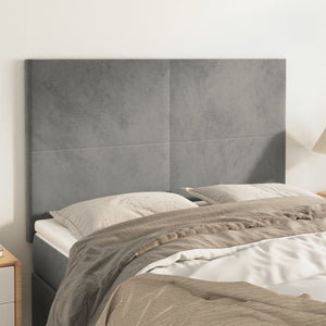 vidaXL Tête de lit gris clair 144x5x118/128 cm Velours