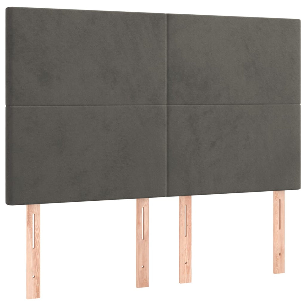 vidaXL Tête de lit gris foncé 144 x 5 x 118/128 cm velours