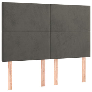 Kopfteil Dunkelgrau 144 x 5 x 118/128 cm Samt