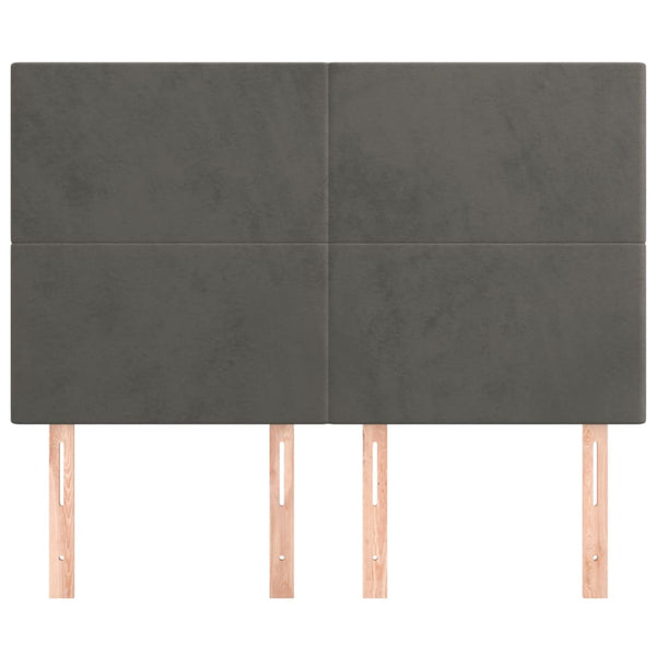 Kopfteil Dunkelgrau 144 x 5 x 118/128 cm Samt