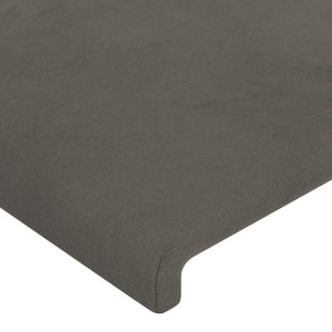 Kopfteil Dunkelgrau 144 x 5 x 118/128 cm Samt