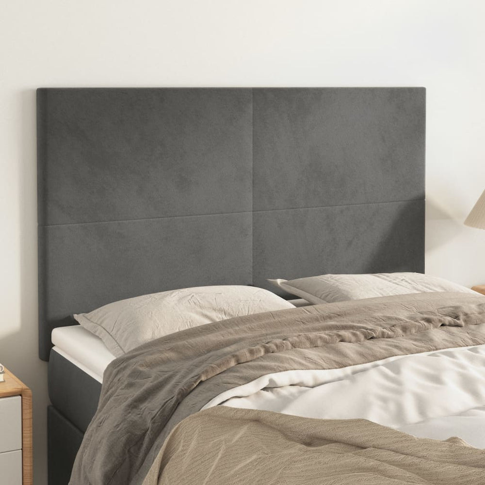 vidaXL Tête de lit gris foncé 144 x 5 x 118/128 cm velours