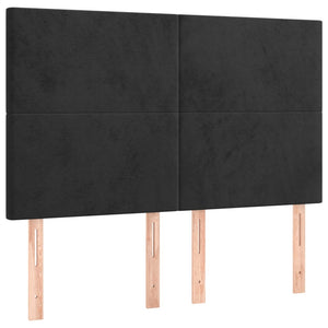 Kopfteil Schwarz 144x5x118/128 cm Samt