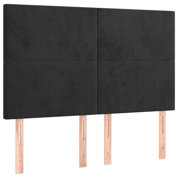 Kopfteil Schwarz 144x5x118/128 cm Samt