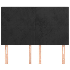 Kopfteil Schwarz 144x5x118/128 cm Samt