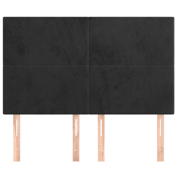 Kopfteil Schwarz 144x5x118/128 cm Samt