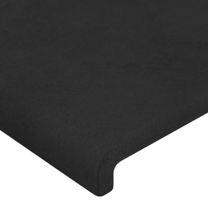 Kopfteil Schwarz 144x5x118/128 cm Samt