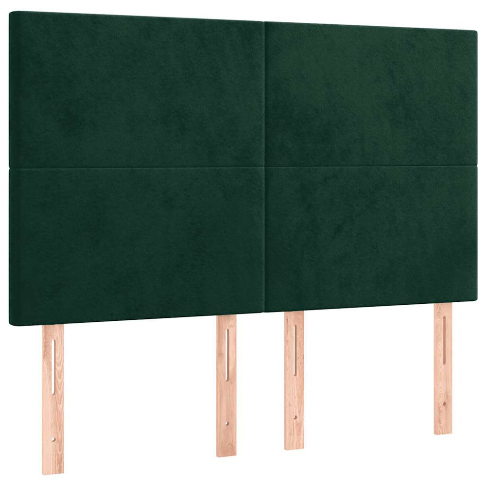 vidaXL Tête de lit vert foncé 144x5x118/128 cm velours