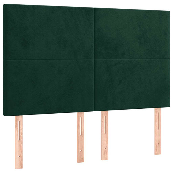 Kopfteil Dunkelgrün 144x5x118/128 cm Samt