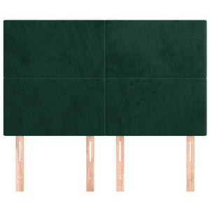 Kopfteil Dunkelgrün 144x5x118/128 cm Samt