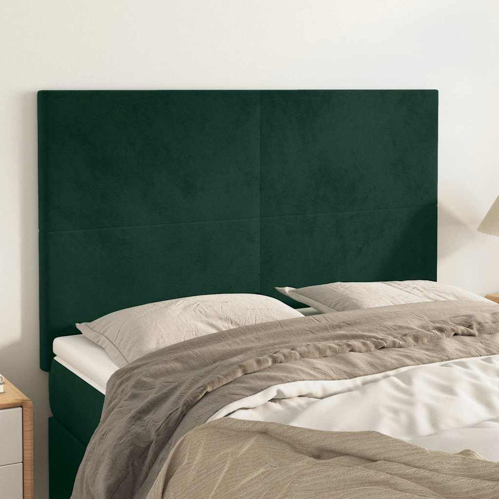 vidaXL Tête de lit vert foncé 144x5x118/128 cm velours