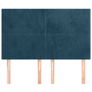 Kopfteil Dunkelblau 144x5x118/128 cm Samt