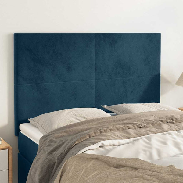 Kopfteil Dunkelblau 144x5x118/128 cm Samt