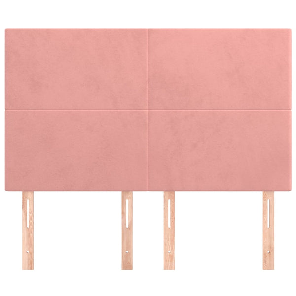 Kopfteil Rosa 144x5x118/128 cm Samt