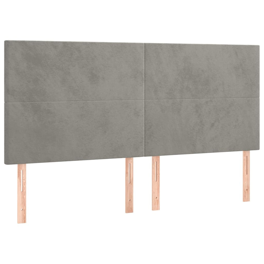 vidaXL Tête de lit Gris clair 160 x 5 x 118/128 cm Velours