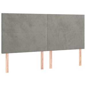 Kopfteil Hellgrau 160 x 5 x 118/128 cm Samt