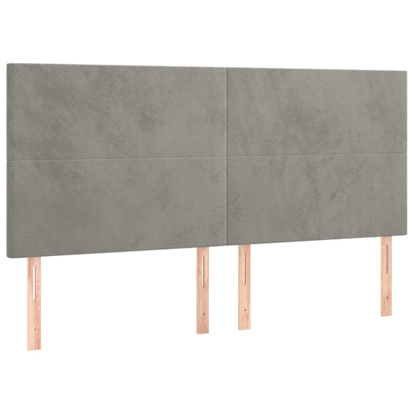 Kopfteil Hellgrau 160 x 5 x 118/128 cm Samt