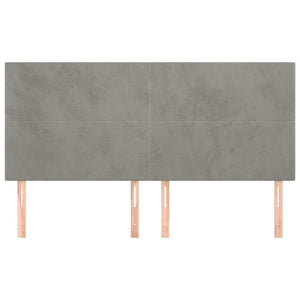 Kopfteil Hellgrau 160 x 5 x 118/128 cm Samt
