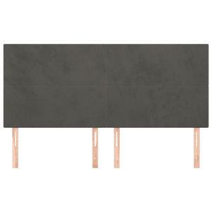 Kopfteil Dunkelgrau 160 x 5 x 118/128 cm Samt