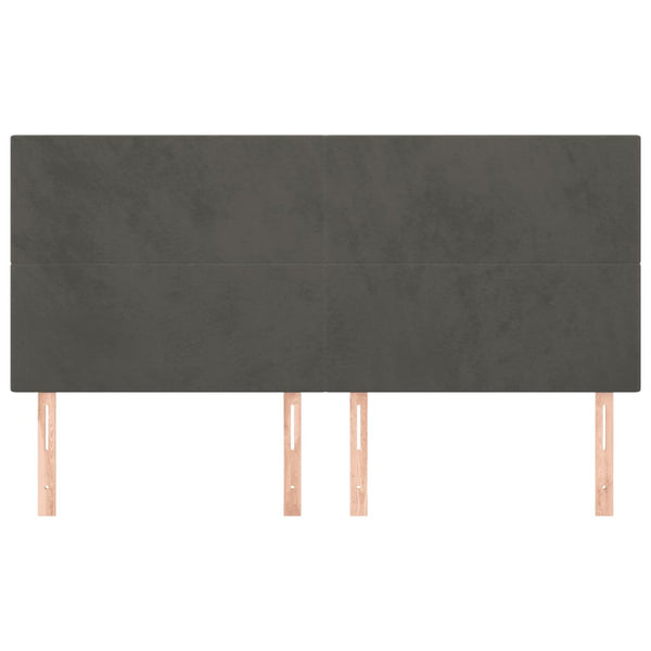 Kopfteil Dunkelgrau 160 x 5 x 118/128 cm Samt