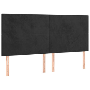 Kopfteil Schwarz 160x5x118/128 cm Samt