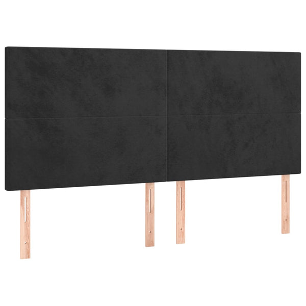 Kopfteil Schwarz 160x5x118/128 cm Samt